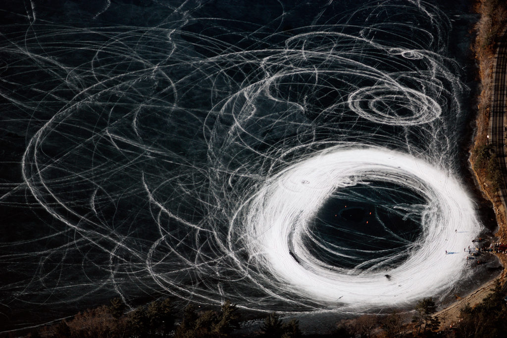 Alex MacLean, 'Motorcycling on Ice', Southeastern MA, 1989, Lightjet/chromogenic color print, Various sizes