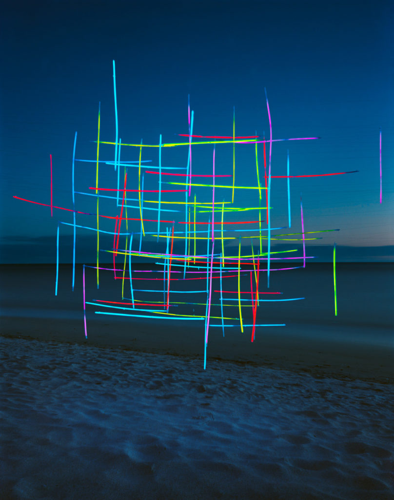 Thomas Jackson, Glow Stick Necklaces #5, 2018, Archival pigment print, 38 x 30 inches