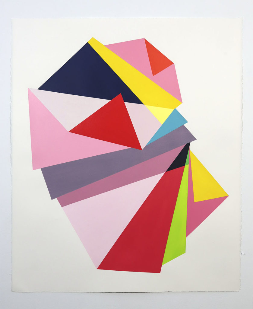 Rachel Hellmann, Upside, Acrylic on paper, 27 x22 inches