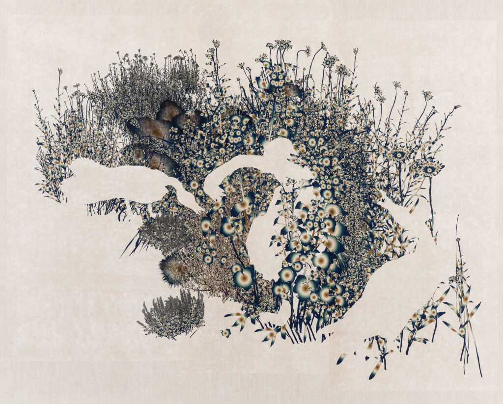 Andy Millner, Floating World (Sower), 2020, Pigment print on mulberry paper mounted to linen, 72 x 90 inches,