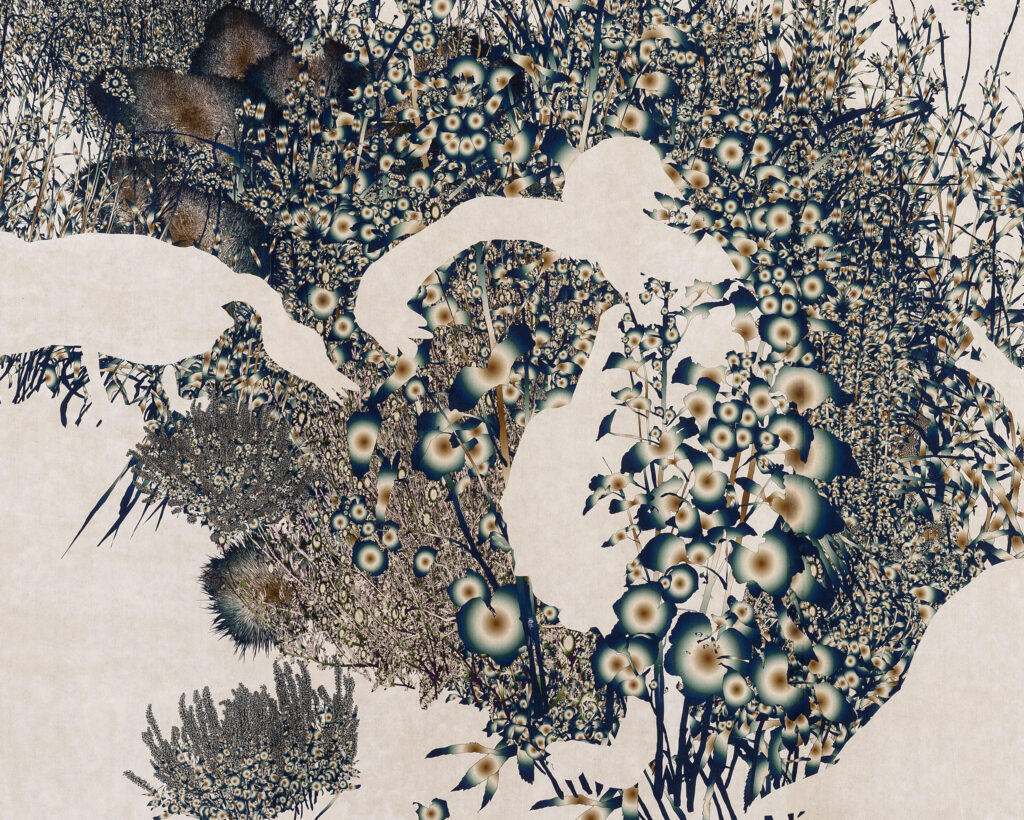 Andy Millner, Floating World (Sower), 2020, Pigment print on mulberry paper mounted to linen, 72 x 90 inches, detail