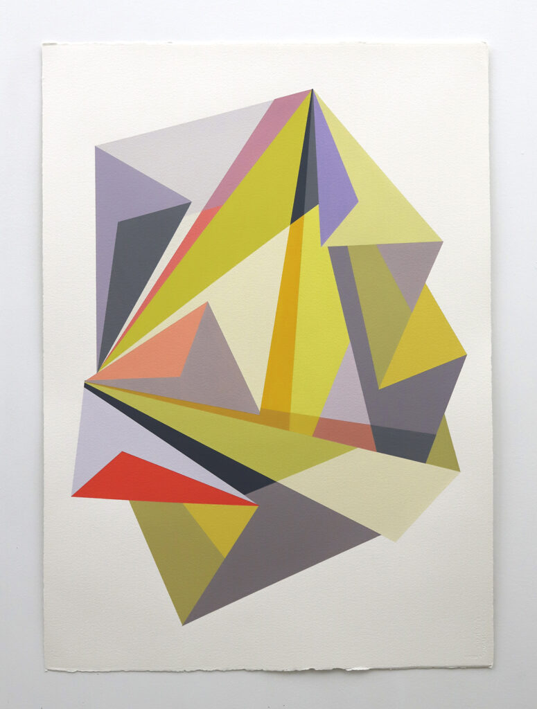 Rachel Hellmann, Conversion, acrylic on paper, 42 x 30 inches