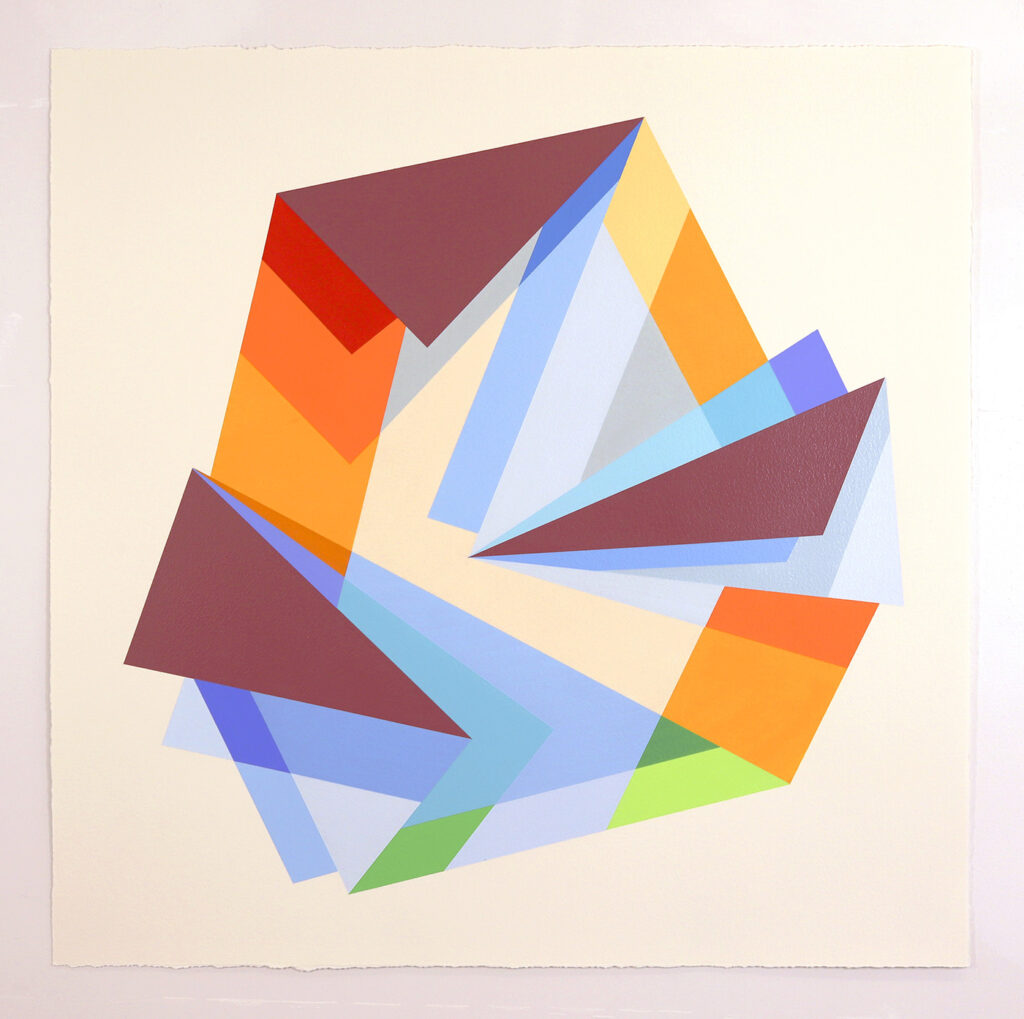 Rachel Hellmann, Sunlit, 2022, Acrylic on paper, 35 x35 inches