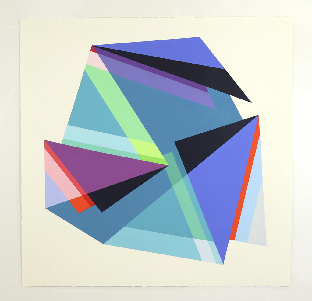Rachel Hellmann, Waver, 2022, Acrylic on paper, 35 x35 inches