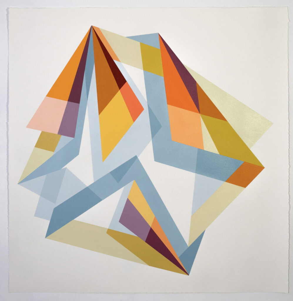 Rachel Hellmann, Reciprocal, 2023, Acrylic on paper, 35 x35 inches