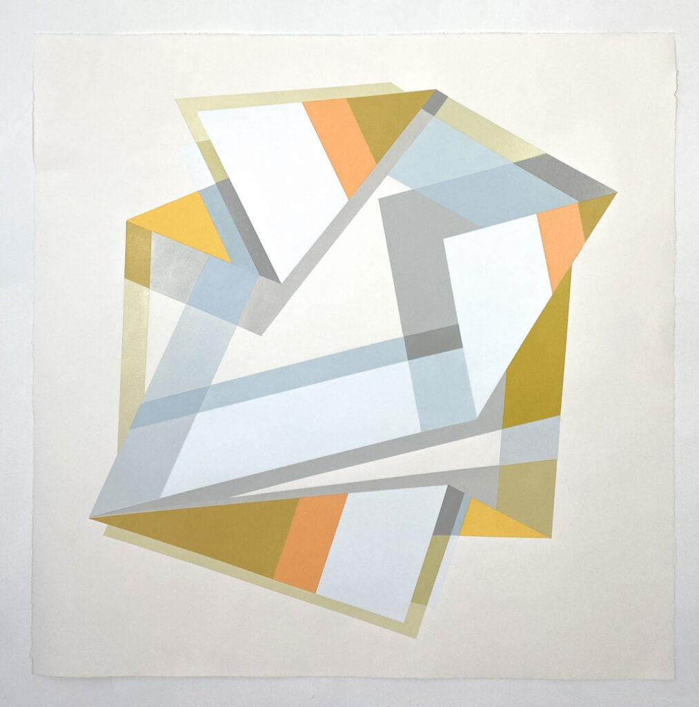Rachel Hellmann, Navigate, 2023, Acrylic on paper, 35 x35 inches