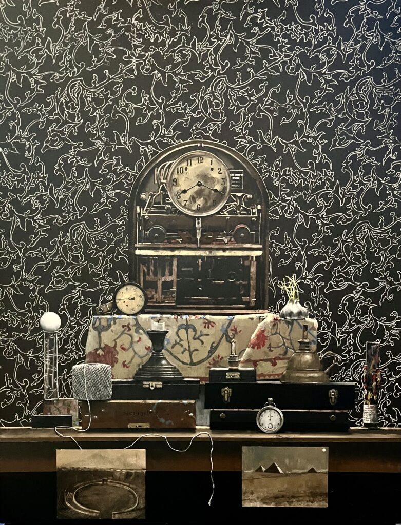 William Ciccariello, Time Clock, 2023, oil on board, 31 x 24 inches