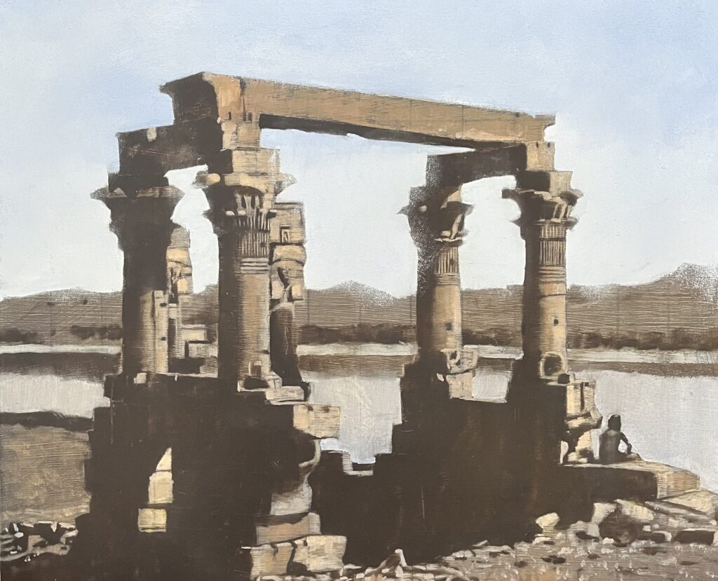 Temple of Kertassi, 2023, oil on board, 11 x 14 inches