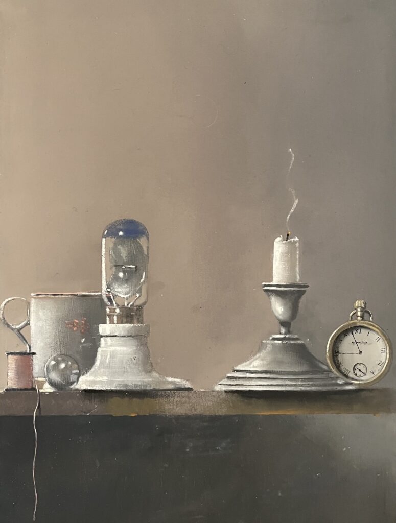 William Ciccariello, Projector Bulb, 2023, oil on board, 12 x 9 inches