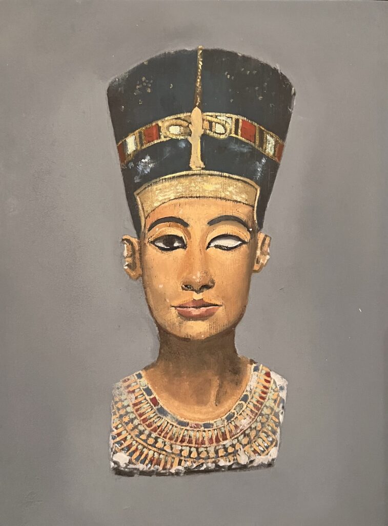 Queen Nefertiti, 2020, oil on board, 10 x 7 inches