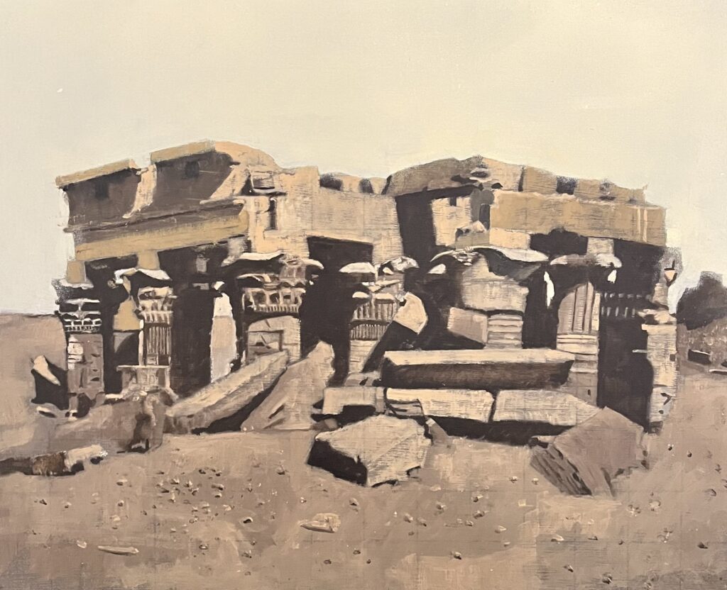 Kom Ombo, 2023, oil on board, 12 x 14 inches