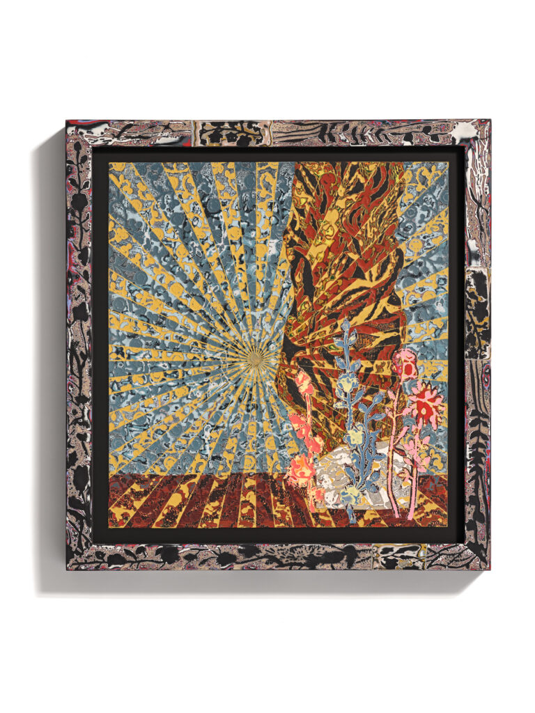 Heather McGill, Tall Poplar, 2023, pigment on panel, 20 1/2 x 19 1/2 x 1 1/2 inches