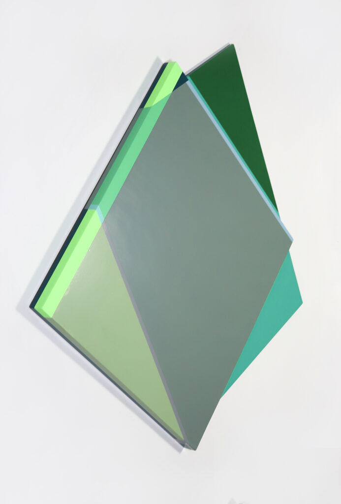 Rachel Hellmann, Array, 2023, acrylic on wood, 42 x 43 x 2 inche