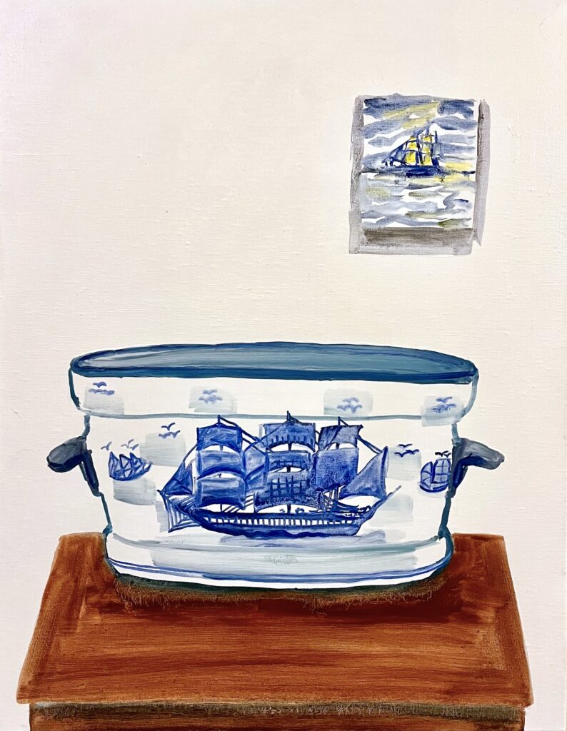 Candice Smith Corby, Two Ships Passing, oil on linen, 18 x 14 inches