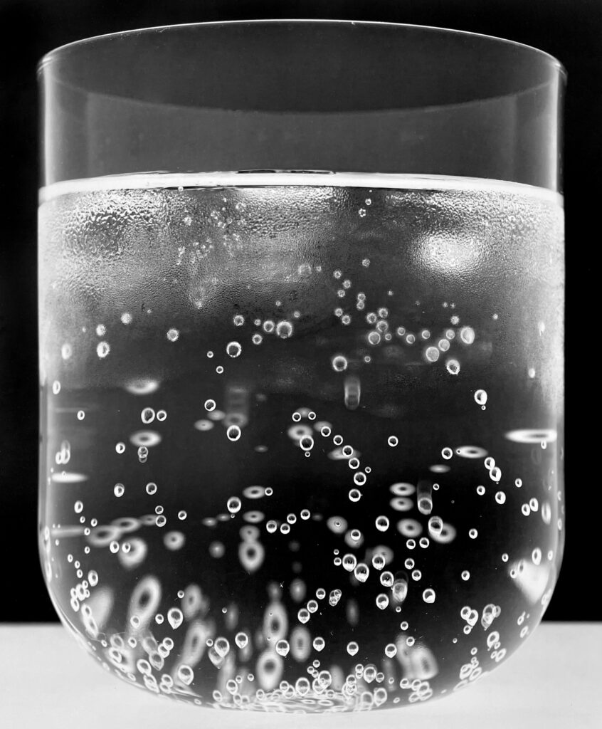 Amanda Means, Water Glass 62, 2023, silver gelatin print, 24 x 20, 34 x 28, 48 x 40 inches mounted