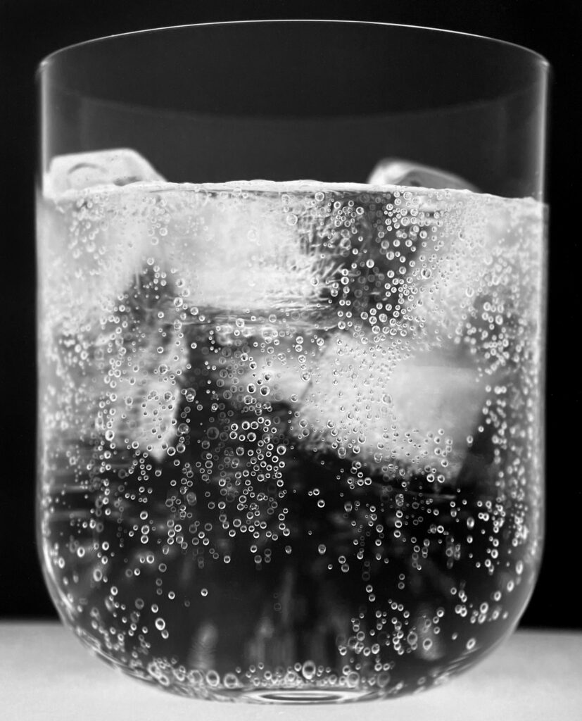 Amanda Means, Water Glass 64, 2023, silver gelatin print, 24 x 20, 34 x 28, 48 x 40 inches mounted to museum board