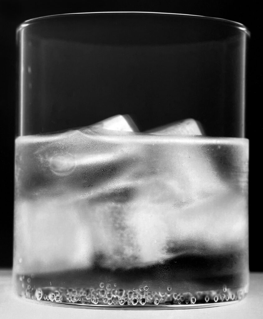 Amanda Means, Water Glass 68, 2023, silver gelatin print, 24 x 20, 34 x 28, 48 x 40 inches mounted to museum board