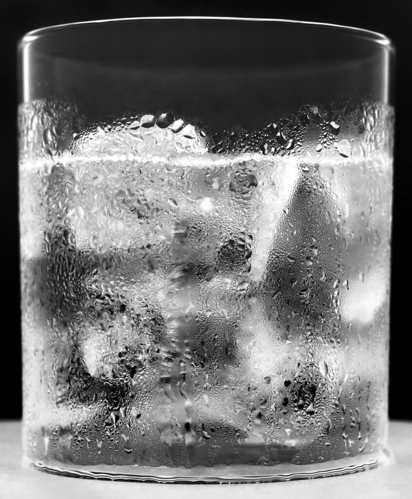 Amanda Means, Water Glass 72, 2023, silver gelatin print, 24 x 20, 34 x 28, 48 x 40 inches mounted to museum board