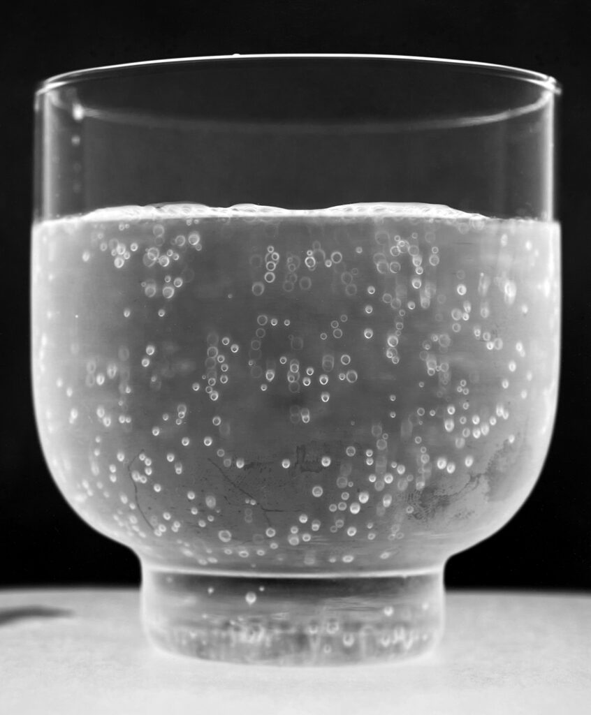 Amanda Means, Water Glass 82, 2023, silver gelatin print, 24 x 20, 34 x 28, 48 x 40 inches mounted to museum board