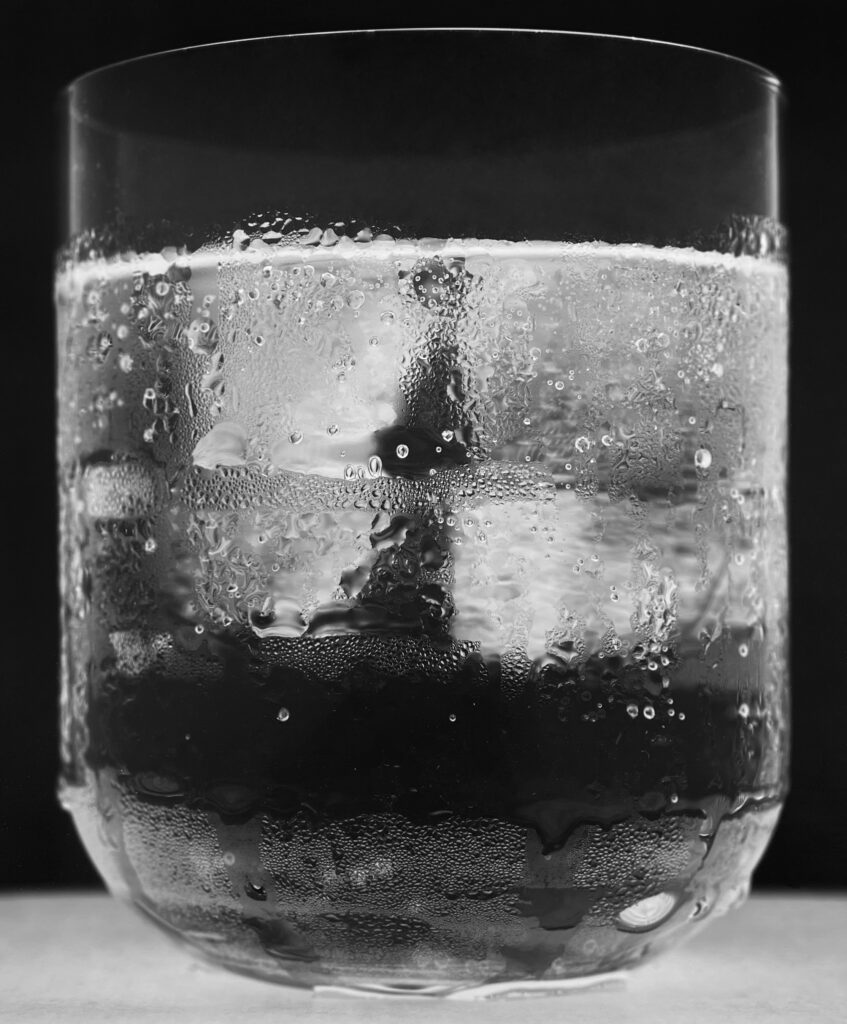 Amanda Means, Water Glass 86, 2023, silver gelatin print, 24 x 20, 34 x 28, 48 x 40 inches mounted to museum board